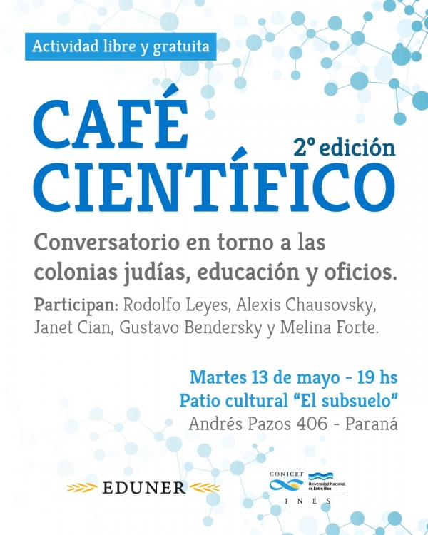 Café científico: “Colonias judías, educación y oficios”
