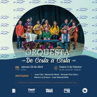 La orquesta De Costa a Costa llega al Teatro 3 de Febrero con un gran espectáculo