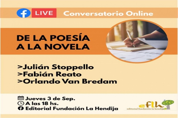 La cita es a las 18 por la plataforma de Facebook Live de Editorial Fundación La Hendija