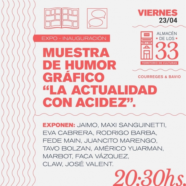 Inauguran muestra de humor gráfico en Almacén de los 33