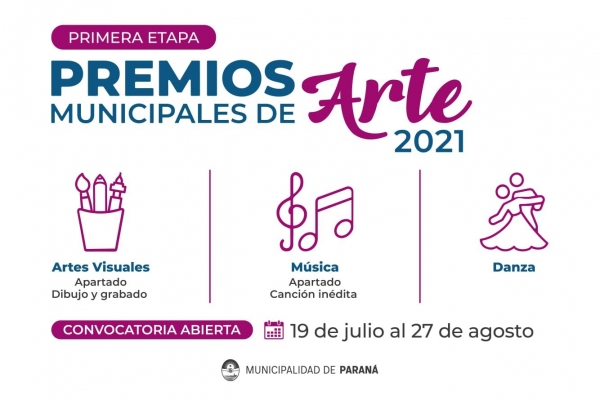 Convocan a participar de los Premios de Artes Municipales 2021